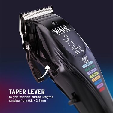 Машинка для стрижки собак WAHL Color Pro: бездротова, акумуляторна, з кодованими гребінцями, тиха, чорна