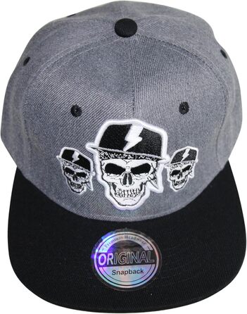 Кепка Snapback Beybey з принтом черепа. Стильний дизайн для чудового вигляду (50, TRPPL, сірий)