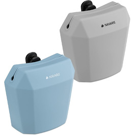 Набір Silikon від Navaris: 2 миски для корму для собак з кліпсою та магнітом - для ласощів, сухого та вологого корму (сірий & червоний, синій/сірий)