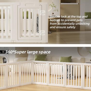 Прозорий вольєр для собак з дверцятами, легкий у чищенні та встановленні, переносний загон для цуценят для дому та саду (Білий, 77 см у висоту, 30,5 см)