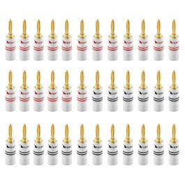 Штекери Nakamichi 24K позолочені банан, 12-18 AWG, 4 шт. (2 пари) для акустичних систем, підсилювачів, Hi-Fi, AV Receiver, домашній кінотеатр