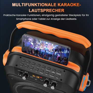 Караоке машина JYX MS80 з 2 мікрофонами, Bluetooth, LED-підсвітка