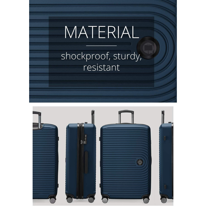 Чемодан великий хардлайнер 77 см, TSA, 130 л, розширення об'єму, темно-синій