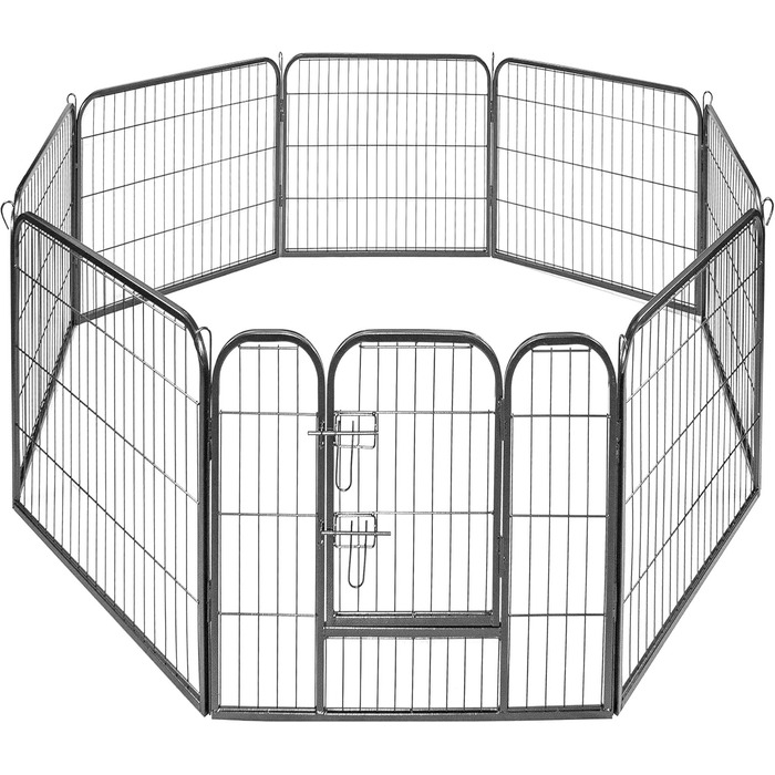 Металевий вольєр для цуценят Estexo, огорожа для цуценят, клітка для цуценят, загін для собак, вольєр для собак (8 панелей, 80x100 см)