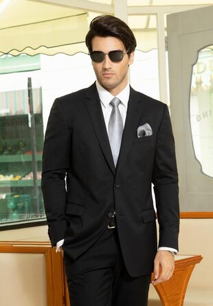 Краватка та нагрудний хустинка HISDERN: комплект для весілля, ділових зустрічей та свят (срібно-сірий)