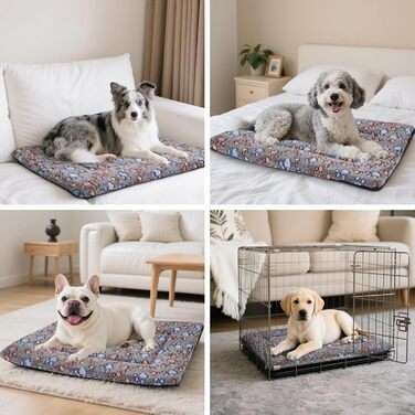 Ортопедичний лежак для собак BVAGSS, миючий килимок, плюшеве ліжко для собак. М'який та теплий лежак для собак маленьких, середніх та великих порід, неслизьке дно. Розмір 60x45 см, колір Кофе Paw. Модель XH083