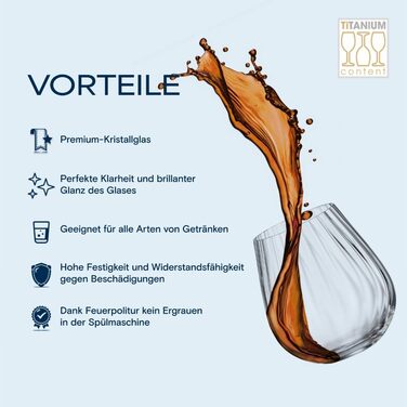 Кришталеві бокали Crystal Bohemia для шампанського - набір 6 шт, об'єм 260 мл, придатні для миття в посудомийній машині, довговічні та стійкі до подряпин. Елегантні склянки з кришталю - ідеальний подарунок для любителів шампанського (Tumbler 380ml)