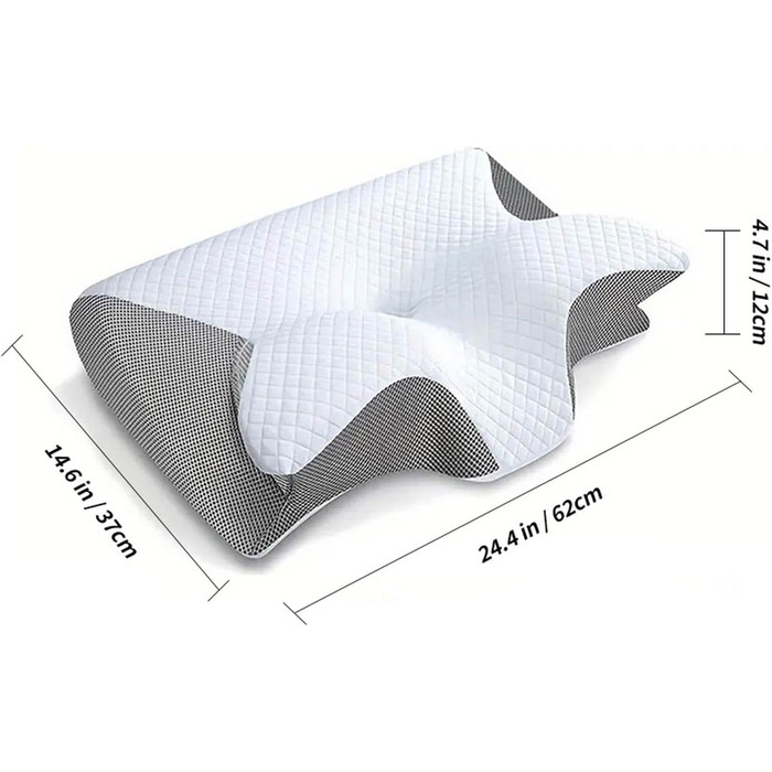 Подушка Pillow Daddy для сну на боці, спині та животі з піни Memory Foam – ортопедична подушка для підтримки шиї, біла, знімний чохол