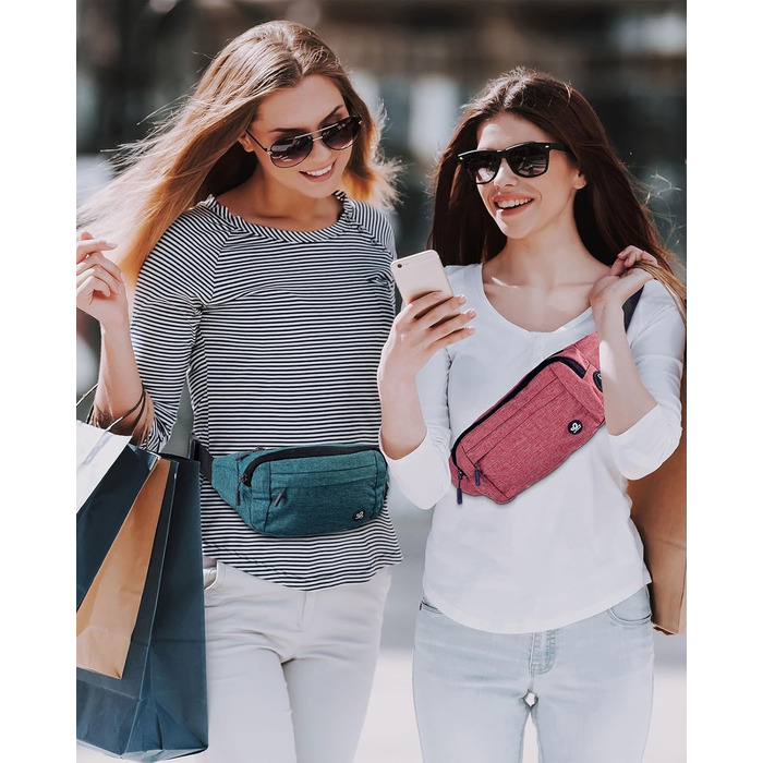 WATERFLY Поясна сумка на пояс для чоловіків та жінок: спортивна сумка на талію, Bum Bag, Hip Bag, Waist Fanny Pack з подовжуваним ремінцем для подорожей, піших прогулянок, дресирування собак, активного відпочинку на природі, блакитний колір