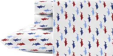 Nautica Coastal Cotton Percale Sheet Set, Twin, blue, blue, Queen