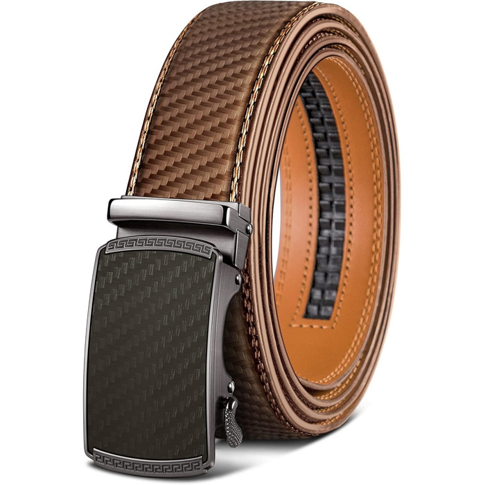 Чоловічий шкіряний ремінь BULLIANT з автоматичною застібкою, ширина 35 мм, регульований розмір 110 см (30'-36' талії)