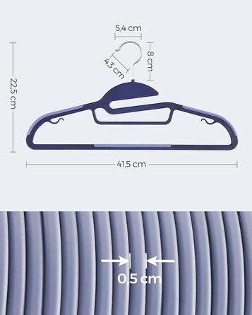 Плечики для одягу SONGMICS, 20 шт., пластикові, обертаються, сірі, для економії місця