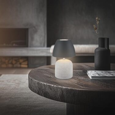 LED-лампа BRILONER настільна бездротова IP44 з сенсором, регулюванням яскравості, керамічним цоколем, для спальні, читання, декору, на вулицю, 13,5x22 см (сіро-антрацит)