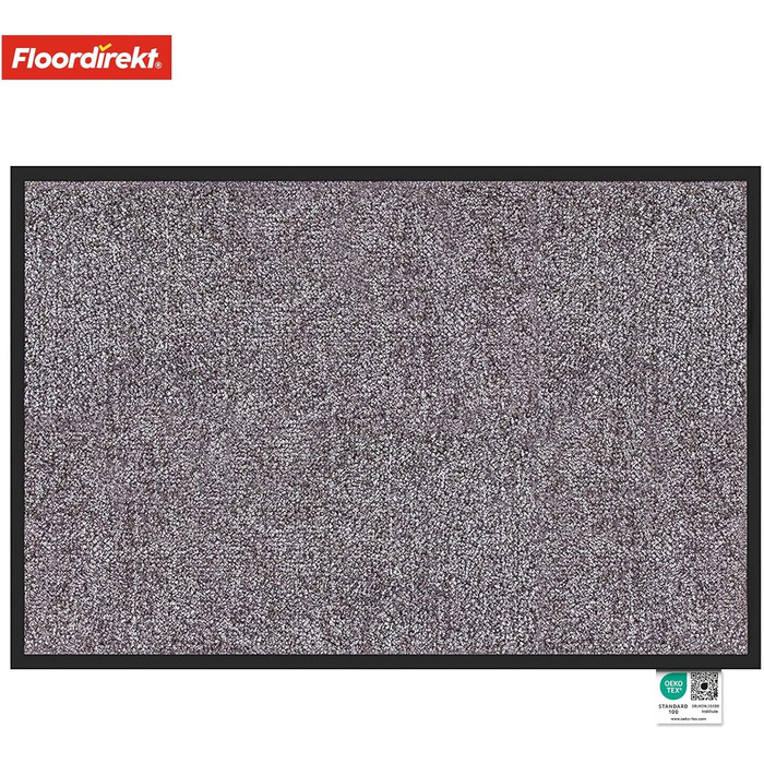 Килимок для підлоги Floordirekt Rhine - миючий, з високою зносостійкістю, антиковзаючий, для входу (сірий, 40 x 60 см)