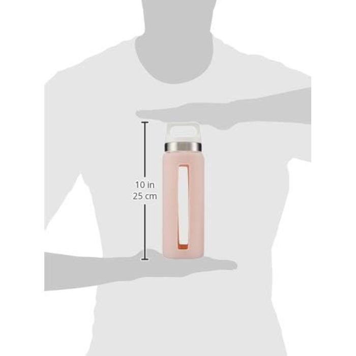 SIGG Dream Water Bottle (0.65 L), non-toxic and heat-resistant water bottle, leak-proof glass water bottle with silicone sleeve (Blush)