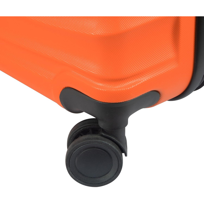 Набір валіз DMS® 7-елементів: 3 валізи (M/L/XL) з ABS-пластику, 360° колеса, кодовий замок + 4 чохли для одягу. Легкі, міцні, розширювані, для подорожей та бізнесу (Помаранчевий)