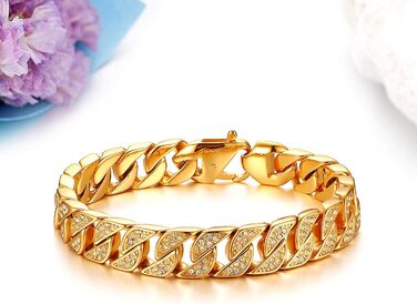 Чоловічий браслет JewelryWe в стилі готика та панк: ланцюг-панцир з нержавіючої сталі, срібний колір (під золото), ідеальний подарунок для байкерів