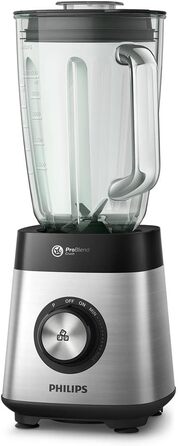 Philips Blender and Smoothie Maker – 1000W, 2-Liter Glass Jar, HomeID App, Variable Speed, ProBlend Crush, Drinking Cups (HR3573/90)