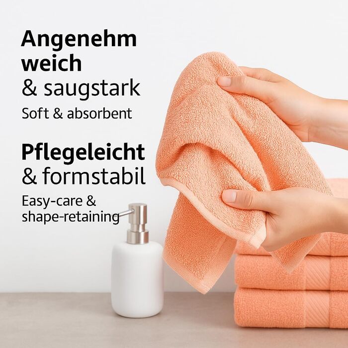 Набір банних рушників Betz Palermo, 6 шт, 50x100 см, 100% бавовна, колір абрикосовий