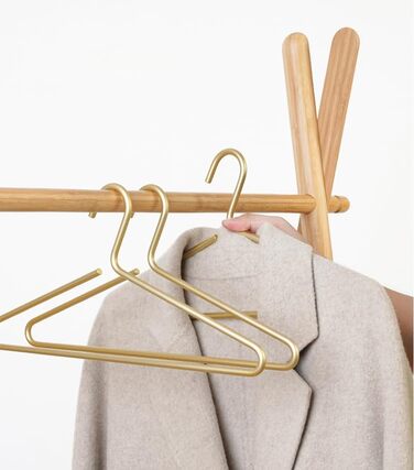 Premium Matte Gold Aluminum Clothes Hangers, 6-Pack, 41.5cm Extra Smooth & Dual Metal Shirt Hangers, Aluminum Alloy Clothes Hangers, Clothing Support, Clothes Hang