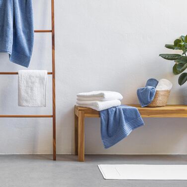Möve Handtuchset New Classic 6-Piece Towel Set - 2x 30x50 cm + 2x 50x100 cm + 2x 67x140 cm, 100% Cotton, Cornflower