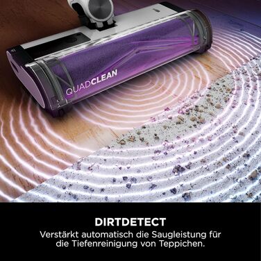 Пылесос Shark Clean & Empty: аккумуляторный, с базой самоочистки, до 40 мин работы, беспроводной, для шерсти животных, ковров и твердых полов, с LED-подсветкой, тихий, белый/синий, BU3521EU