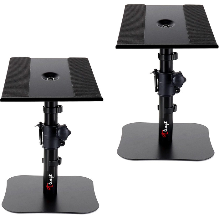 Підставка для акустики, 2 шт, 24.1 x 22.9 см, металева платформа, плоске дно, сумісна з будь-яким столом, ідеальна для студійних моніторів 12.7-17.8 см, книжкових полиць, динаміків 5'-7'