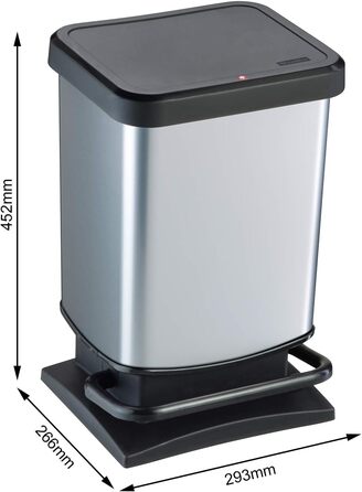 Відро для сміття Ho Paso 20л з кришкою, пластик (PP перероблений), BPA-free, білий