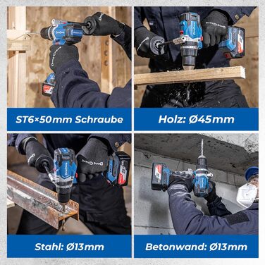 Акумуляторний ударний дриль-шуруповерт DongCheng 18V (2x2.0 Ah), 20+1+1 ступенів моменту, 13 мм патрон, 19-ти частинний набір з аксесуарами (120Nm)