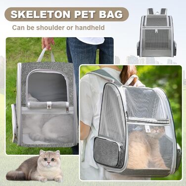 Рюкзак-переноска для кота/собаки, 40x32x28 см, сірий. Ідеально для тварин до 5 кг