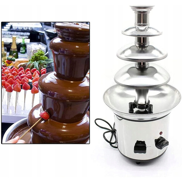Домашній шоколадний фонтан на 3 яруси для fondue, 320 Вт