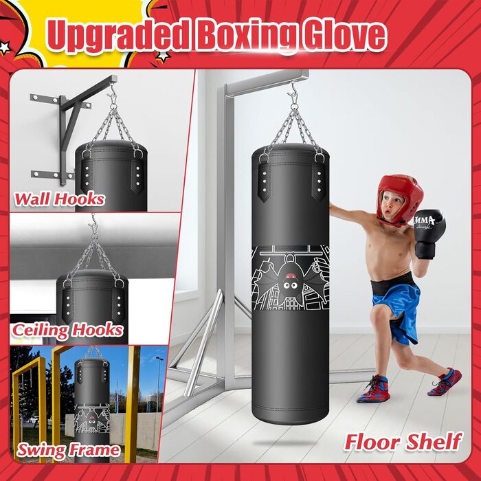 Надувний боксерський мішок для дорослих 180 см, стоячий, самостійний, для ММА, муай-тай, фітнесу