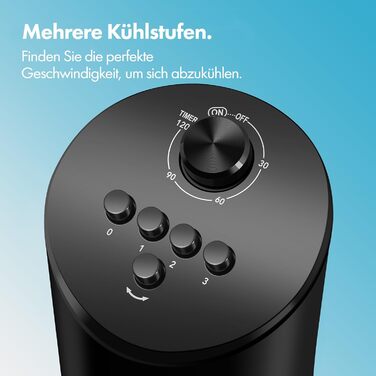 VonHaus Турмаліновий вентилятор 102 см з WiFi та розумним керуванням (Alexa/Google Home). Електричний вентилятор з пультом, таймером 12 год, 70° осциляція, для дому та офісу, чорний.