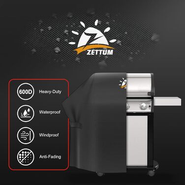 Чохол для гриля Zettum 132 см, водонепроникний, для Weber Spirit 300, E310, E315, E330, Spirit II E310, важкий PU, 132x66x109 см