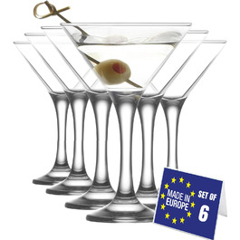 Набір келихів для Мартіні 6 шт. 175 мл, без свинцю, придатні для миття в посудомийній машині. Келихи для Cosmopolitan, Мартіні, коктейлі, вечірки. Класичний набір 6 шт.