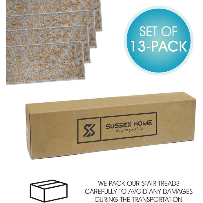 Сходинкові сходи Sussexhome Leaves Collection Beige - набір 13 шт.