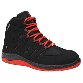 Робочі черевики ELTEN Maddox Black-red Mid ESD S3S, текстильні, з металевим носком, легкі, спортивні, 44 EU (жіночі та чоловічі)