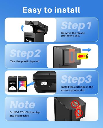 Комплект картриджів 540XL та 541XL для принтерів Canon Pixma TS5150, TS5151, TS5100, MG3650, MG3550, MX525, MG3150, MG3250 (чорний та кольоровий), сумісні