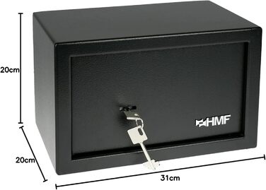 Меблевий сейф HMF 49200-02 Safe Tresor з ключем, чорний, 31x20x20 см