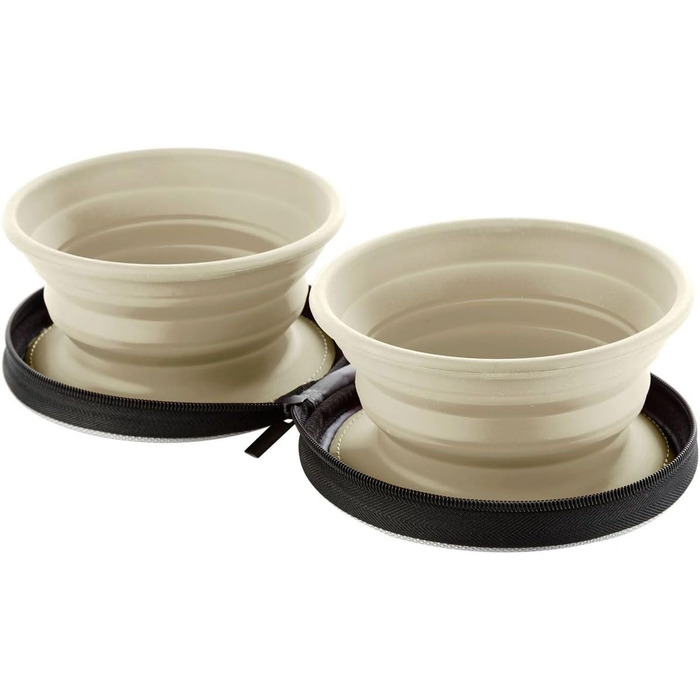 Силіконовий мисочник Hunter з кишенькою, 750 мл, світло-коричневий