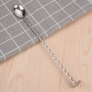 Нержавійна ложка для коктейлів та кави Fdit з довгим руків'ям, для бару та дому