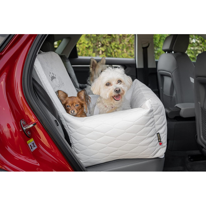 Автокрісло для собак Bella Weiß: зручне та миюче автокрісло для собак та котів, 55x55 см, штучна шкіра, плюш
