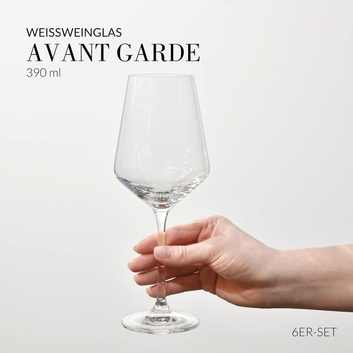 Кросно Авгантгарде: 4 великі келихи для білого вина, 390 мл, без свинцю, 4 шт.