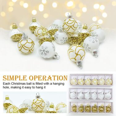 Скляні новорічні кулі Bseical, 18 шт., діаметр 4 см, 3 кольори - новорічний декор для ялинки