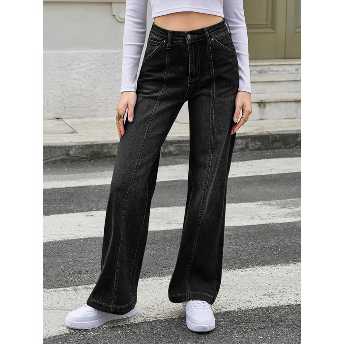 Джинси жіночі Cicy Bell Baggy висока талія, широкі штанини, чорні, розмір 44