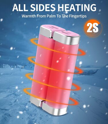 Електричні грілки для рук 5000mAh (2 шт.) - багаторазові, для дітей та дорослих, для активного відпочинку, рожеві