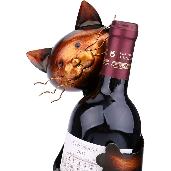 Cat Wine Holder, Wine Bottle Holder, Cat Decor, Wine Rack, Metal Sculpture, Practical Sculpture, Interior Decoration Craft, Main Decoration for Birthday, Christmas, Thanksgiving