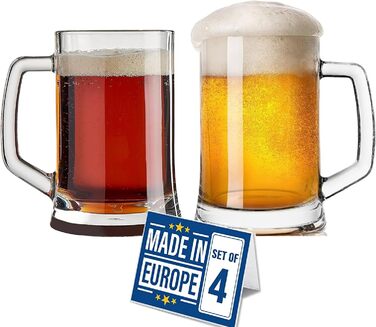 Набір з 6 склянок для пива Premium Pint, 570 мл, без свинцю. Ідеально для крафтового пива, води та напоїв.
