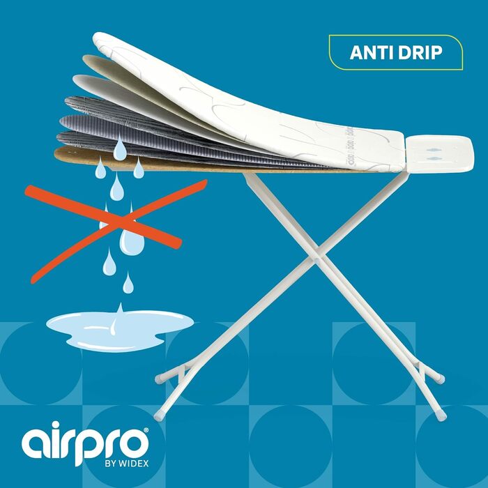 Airpro by Widex 6-Layer Ironing Board Cover for Steam Irons - XL Size, Universal, Max 125x50 cm - No More Water Under the Ironing Board - Irons Up to 50% Faster - Made in Europe Circle Parts XL