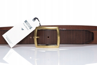 Чоловічий шкіряний ремінь Mustang BELT, класичний, коричневий, 110 см